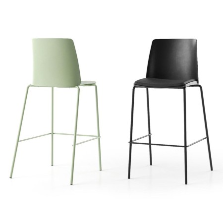 Tabourets Polytone L vert pastel et noir pour plans hauts
