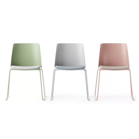 Chaises design Polytone L coloris pastel – vert, gris, rose