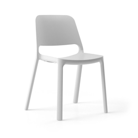 Chaise monobloc blanche en plastique durable – Polytone O