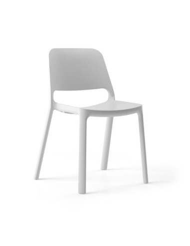 Chaise monobloc blanche en plastique durable – Polytone O