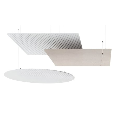 Panneaux suspendus rectangulaires et ronds pour isolation phonique au bureau