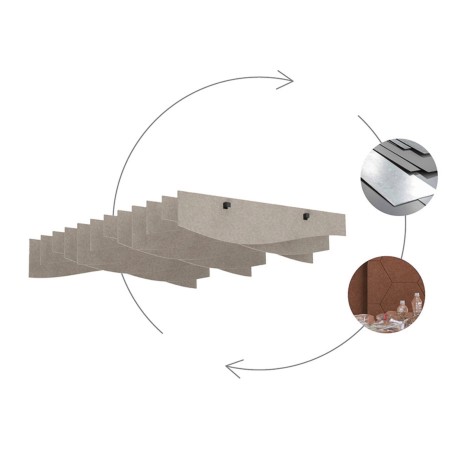 Panneau acoustique suspendu ondulé en feutre PET recyclé pour plafond