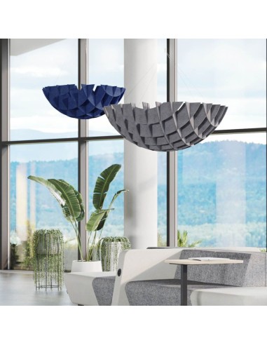Demi-sphère acoustique en feutre PET suspendue pour bureau et open space Acoustic Artwork