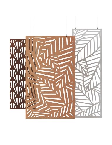 Cloisons acoustiques suspendues en feutre PET avec motifs ajourés décoratifs