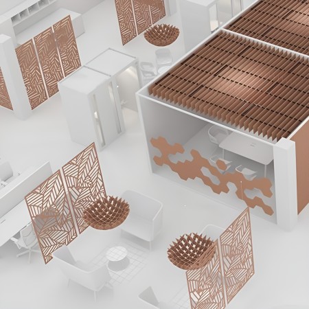 Panneau mural acoustique vertical en feutre PET pour aménagement bureau Acoustic Artwork