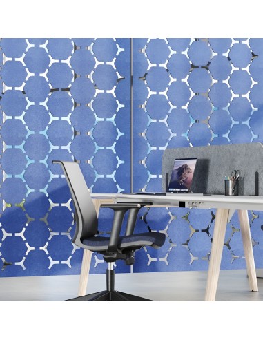 Séparation acoustique décorative pour bureaux modernes en feutre coloré bleu