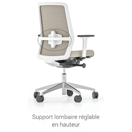 Chaise avec support lombaire réglable en hauteur