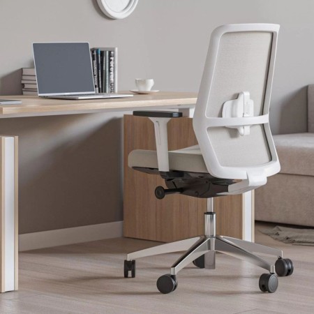 chaise maille respirante pour bureau confortable blanche ergonomique SURF