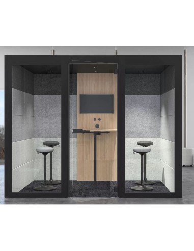 Chaises hautes WOBBY dans cabine acoustique 4 places