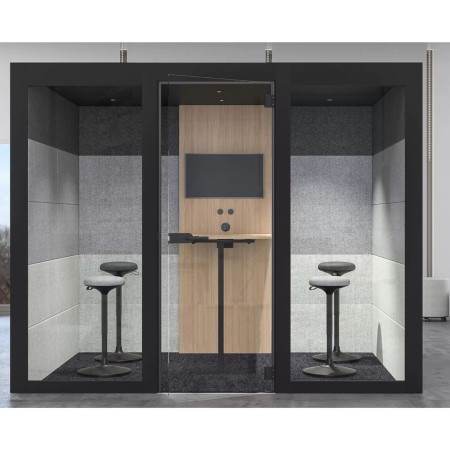 Chaises hautes WOBBY dans cabine acoustique 4 places