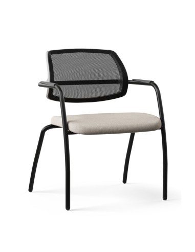 Chaise visiteur empilable avec dossier tissu ou résille – GAMA