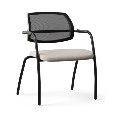 Chaise visiteur empilable avec dossier tissu ou résille – GAMA