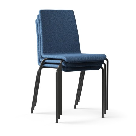 Assise Moon avec revêtement tissu bleu et base noire – Moon