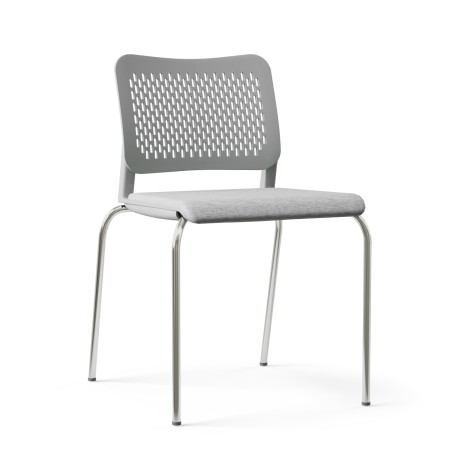 Siège visiteur avec assise recouverte et dossier ajouré