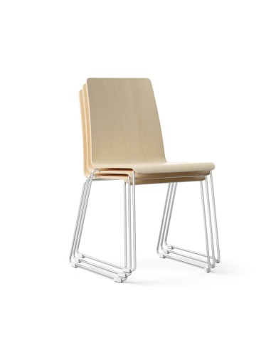 Chaise Moon Wood en position individuelle, vue d’angle – Moon Wood