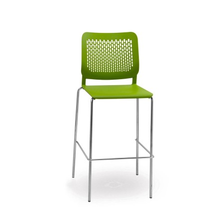 Chaise haute pour bar en vert plastique confortable WAIT