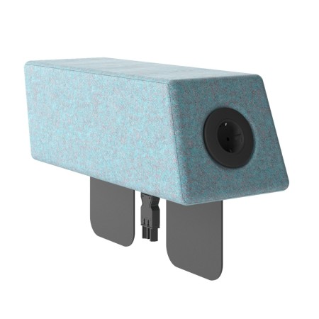 Accoudoir avec base métallique et prise électrique intégrée