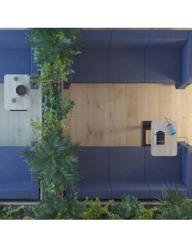 Canapé d'accueil salle d'attente professionnelle bleu foncé Soft Rock