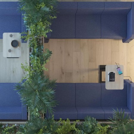 Canapé d'accueil salle d'attente professionnelle bleu foncé Soft Rock