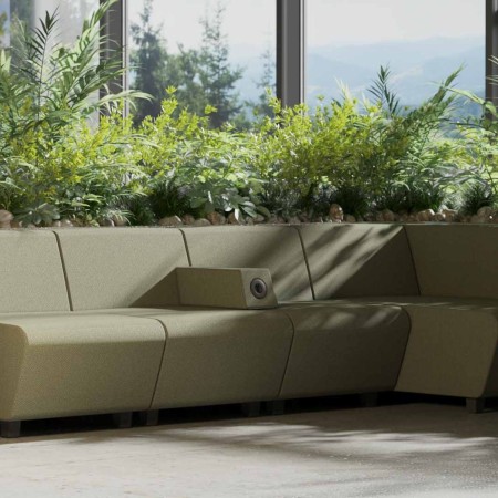 Canapé design en tissu pour salle d'attente modulaire personnalisable SOFT ROCK