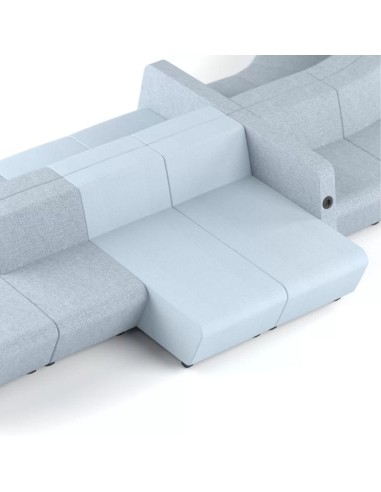 Canapé Lounge pour salle d'attente et accueil avec accoudoirs bleu clair