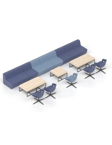 Espace de pause avec système modulaire bleu