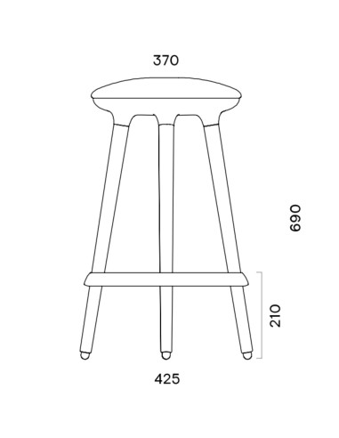 	Dimensions tabourets Cannie autour d’un comptoir dans un espace de coworking moderne – Cannie