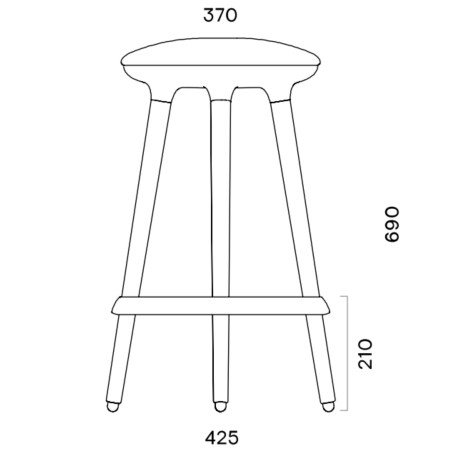 	Dimensions tabourets Cannie autour d’un comptoir dans un espace de coworking moderne – Cannie