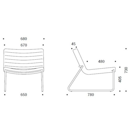 Dimensions fauteuil lounge – Vegas