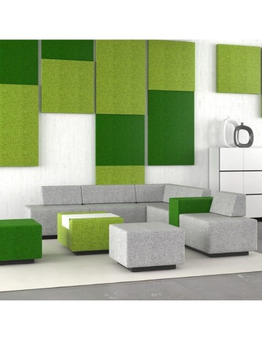 Poufs gris et verts dans système modulaire JAZZ CHILL OUT