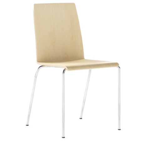 	Chaise visiteur Moon Wood finition bois clair et base blanche – Moon Wood