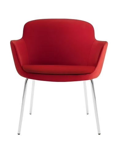 Fauteuil réunion rouge confortable pour espaces professionnels DANAE design