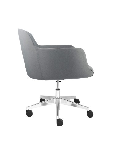 Vue de profil de la chaise de bureau grise DANAE
