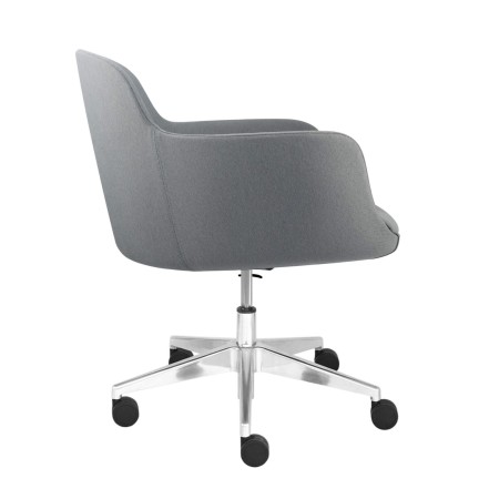 Vue de profil de la chaise de bureau grise DANAE