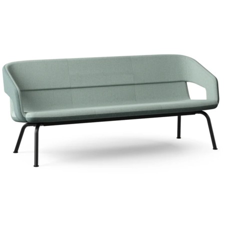 canapé 3 places TWIST&SIT vert clair avec piètement noir pour bureau