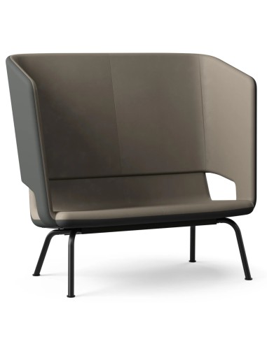 Canapé 2 places haut dossier en cuir synthétique avec piètement noir – TWIST&SIT Soft