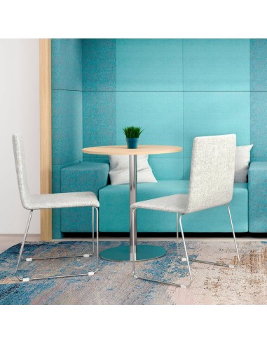 Chaises de réunion MOON en tissu gris et piétement métal 