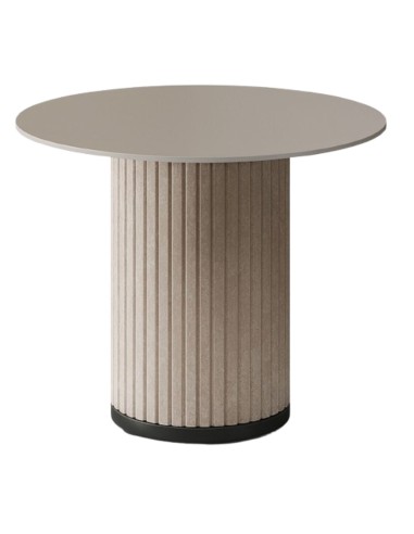 	Petite table ronde PARTHOS avec pied cylindrique en feutre côtelé