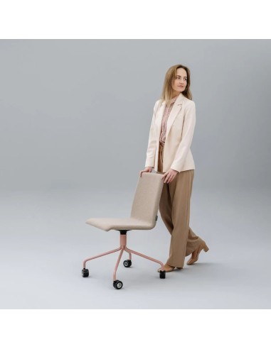 Chaise mobile MOON en beige et rose