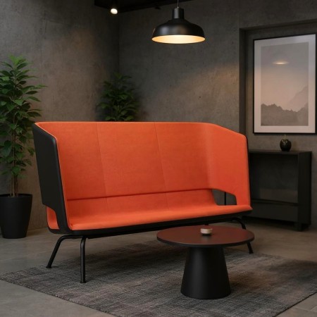 Canapé lounge à dossier haut noir et orange à 3 places – TWIST&SIT Soft