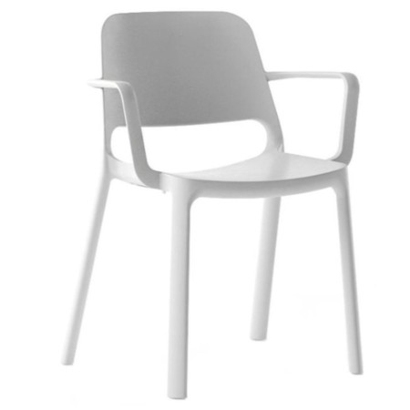 Chaises de restauration vertes  Polytone-O avec accoudoirs