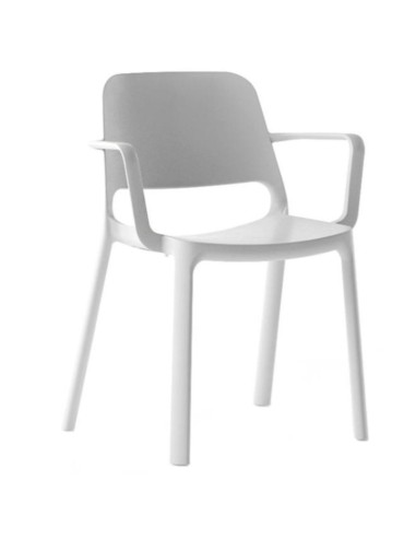 Chaises de restauration vertes  Polytone-O avec accoudoirs