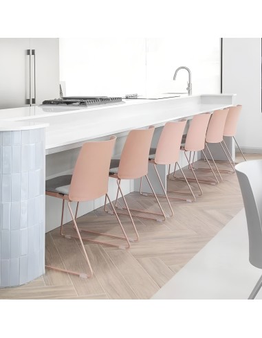 Chaises rose Plytone-L pour restauration