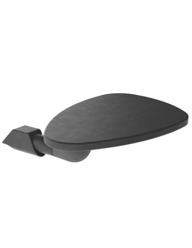 Vue rapprochée de la tablette écritoire noire, compatible avec la chaise Polytone L. Accessoire idéal pour transformer la chaise