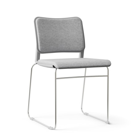 Siège visiteurs gris avec piètement en carré