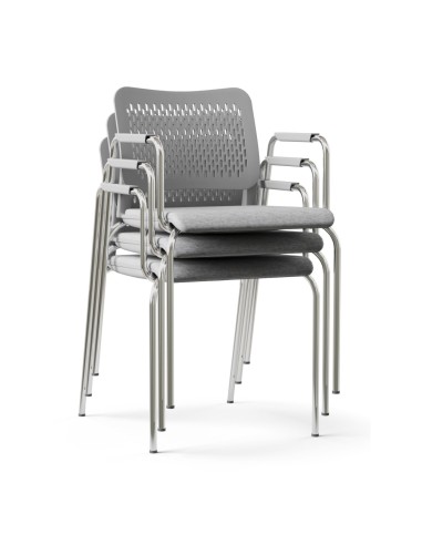 Chaises empilables avec accoudoirs, max 6 unités