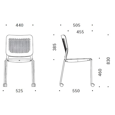 Dimensions chaise roulettes WAIT