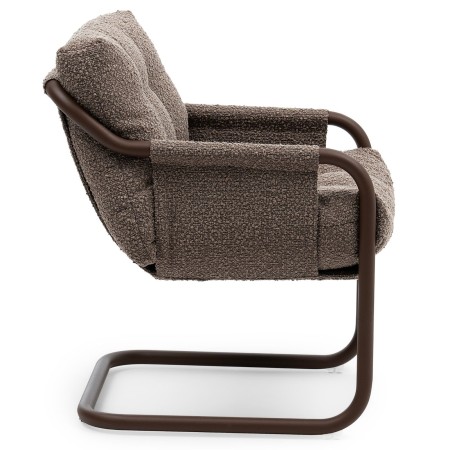 Chaise Barbara en tissu marron, vue latérale gauche – Barbara