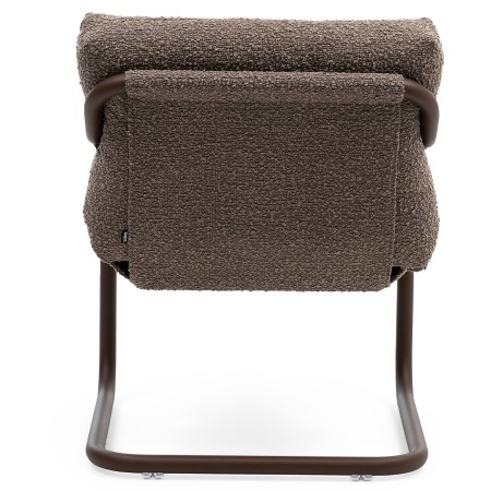 Chaise Barbara en tissu marron, vue arrière – Barbara