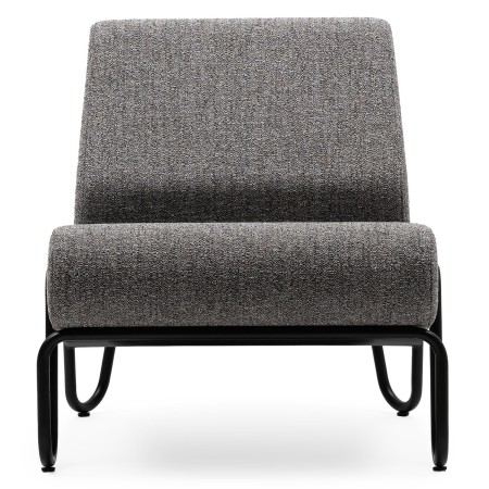 Fauteuil Clip en tissu gris, vue de face – Clip